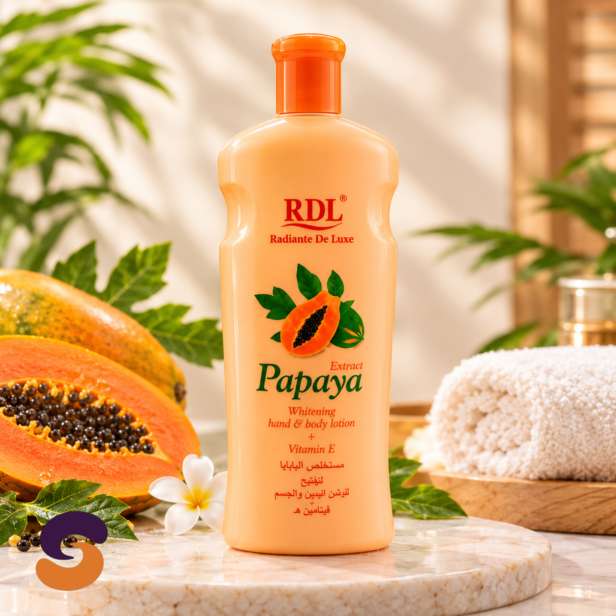 RDL Papaya Whitening Hand and Body Lotion 600ml.