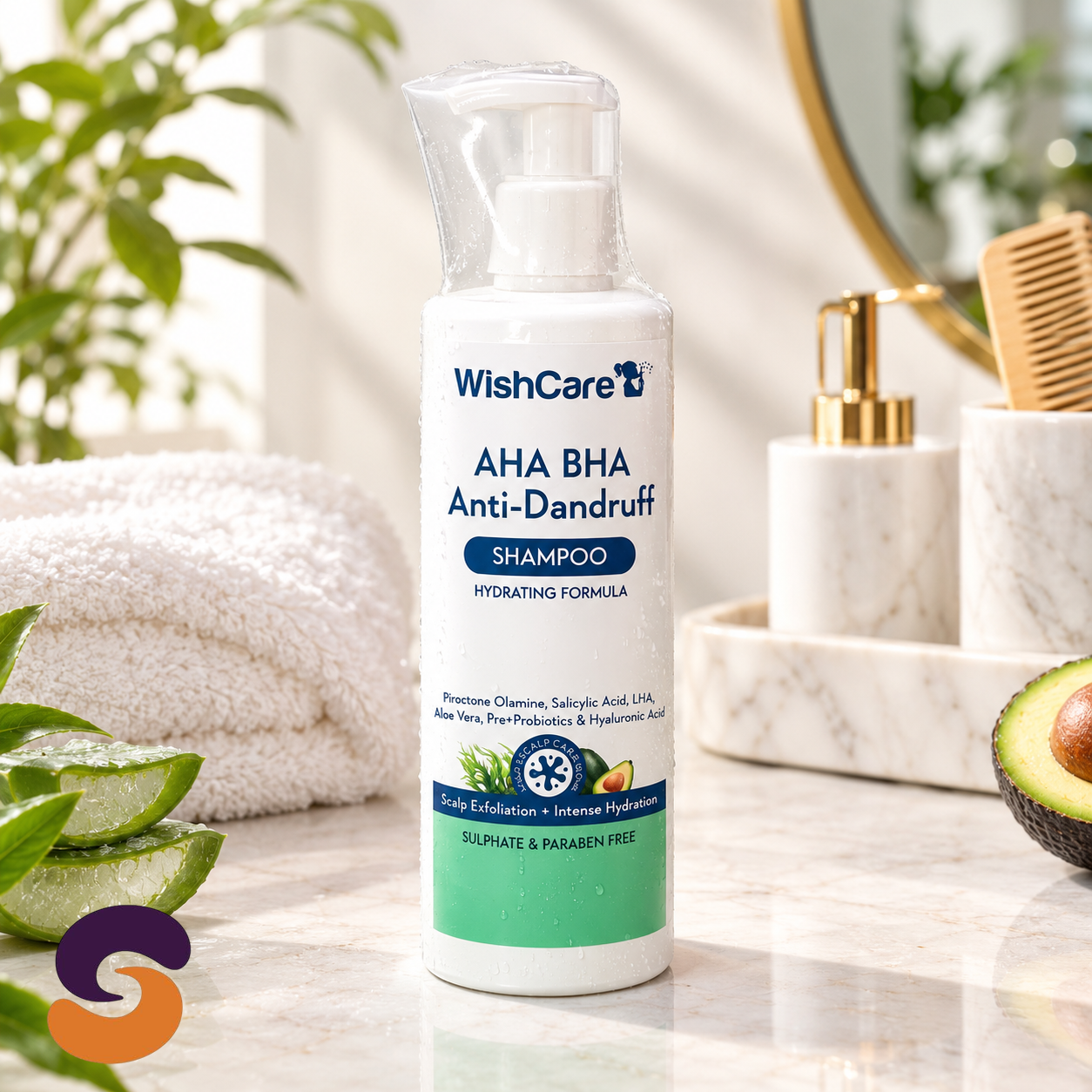 WishCare AHA BHA Anti-Dandruff Shampoo 250ml.