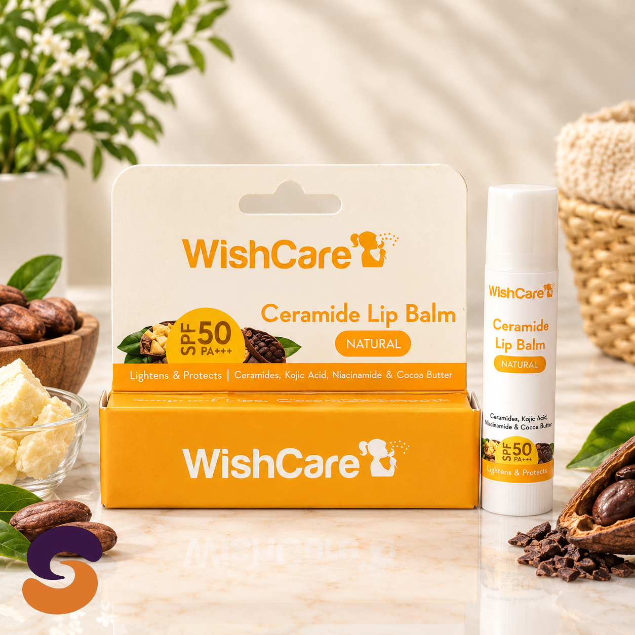 WishCare Ceramide Untinted Lip Balm with SPF 50 PA+++ 5g