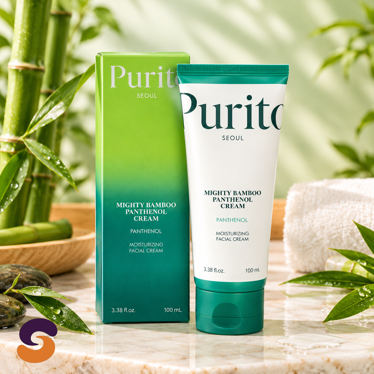 PURITO SEOUL Mighty Bamboo Panthenol Cream 100ml.