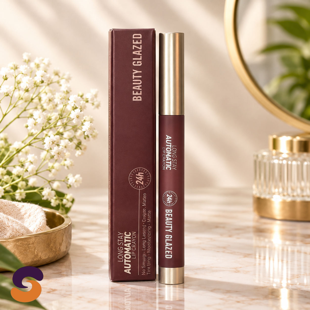 𝐁𝐞𝐚𝐮𝐭𝐲 𝐆𝐥𝐚𝐳𝐞𝐝 𝐋𝐨𝐧𝐠 𝐒𝐭𝐚𝐲 𝐀𝐮𝐭𝐨𝐦𝐚𝐭𝐢𝐜 𝐋𝐢𝐩 𝐂𝐫𝐚𝐲𝐨𝐧 112 BURGUNDY. 1.35gm