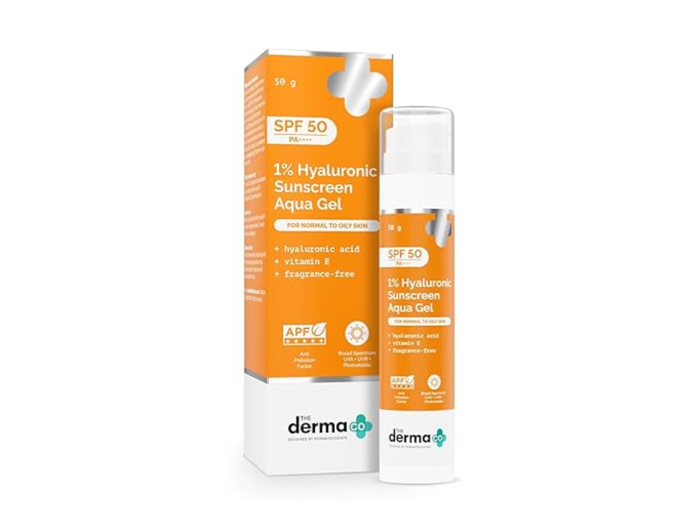 The Derma Co 1% Hyaluronic Sunscreen Aqua Ultra Light Gel w/ SPF 50 - 50g